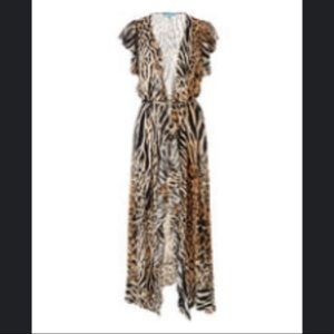 Melissa Odabash Brianna Long Dress Coverup in Cheetah, size Small